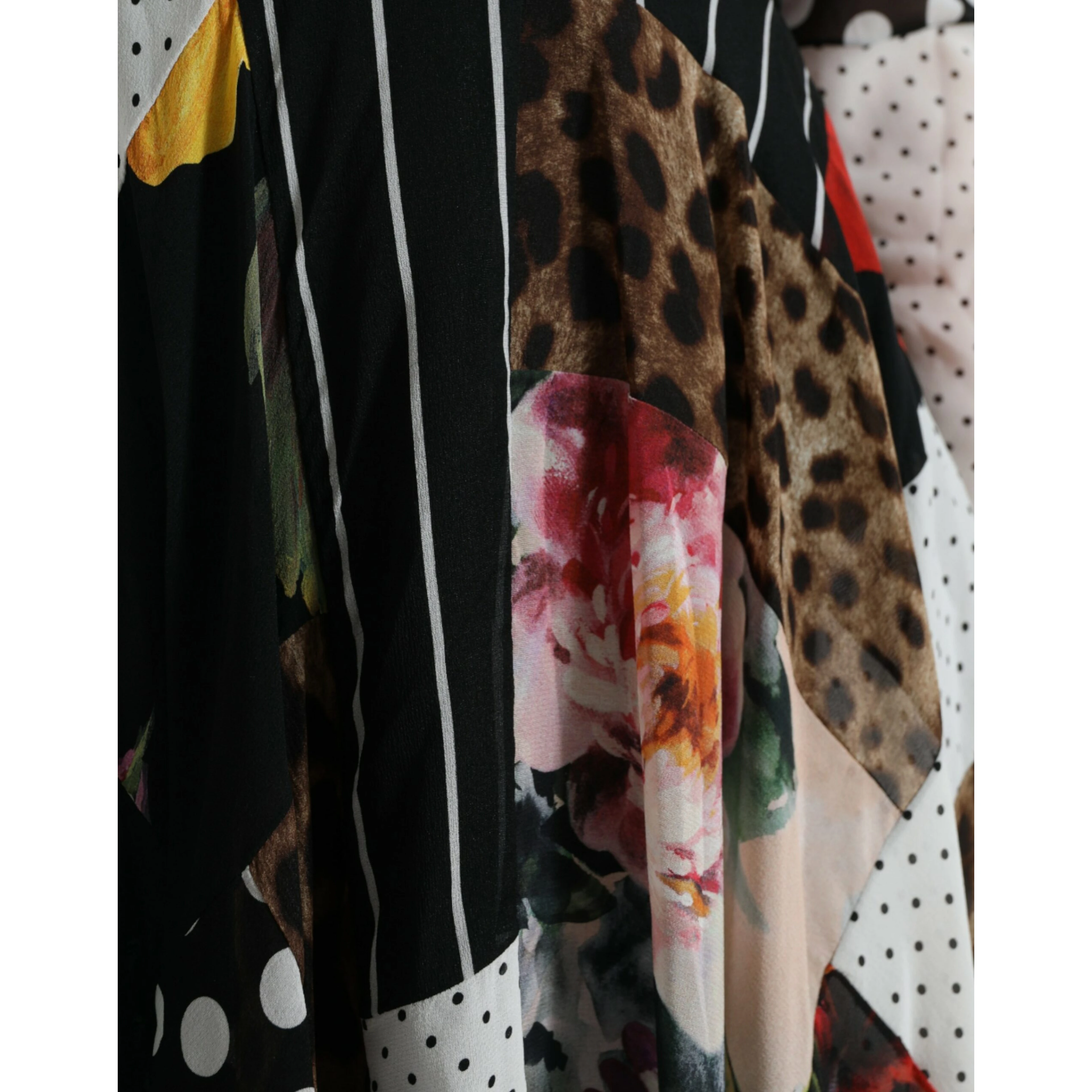 Multicolor Patchwork Floral Leopard Dress
