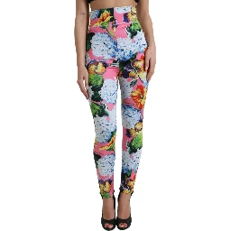 Multicolor Floral High Waist Leggings Pants