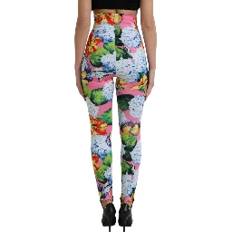 Multicolor Floral High Waist Leggings Pants