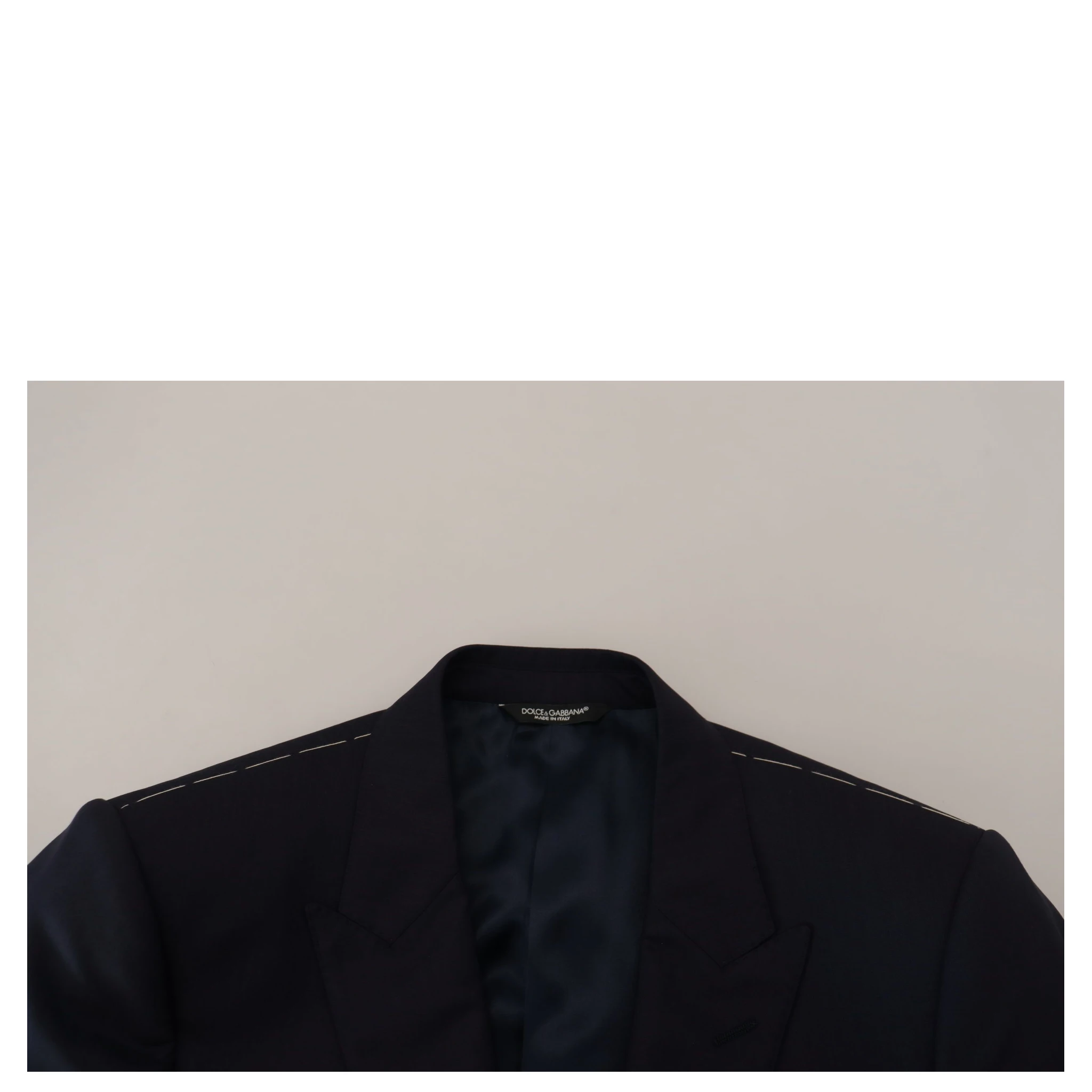 Blue Wool Single Breasted Coat Blazer