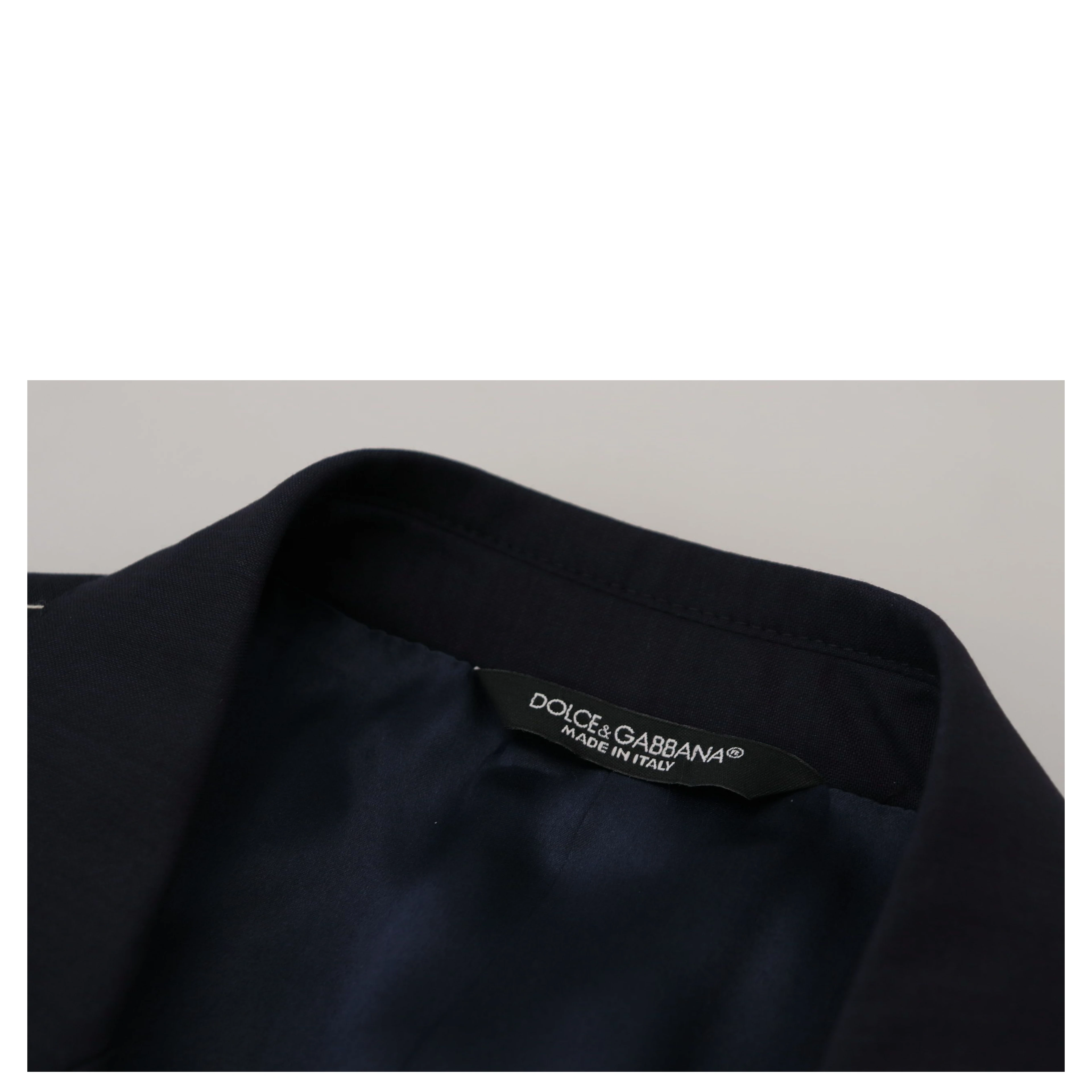 Blue Wool Single Breasted Coat Blazer