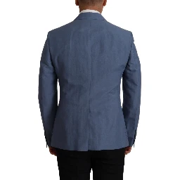Blue Single Breasted Logo Blazer Jacket