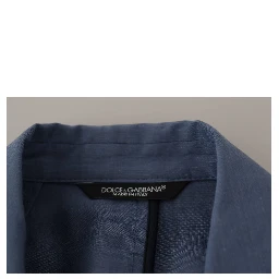 Blue Single Breasted Logo Blazer Jacket
