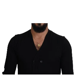 Black Cashmere Button Down Cardigan Sweater