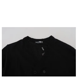 Black Cashmere Button Down Cardigan Sweater