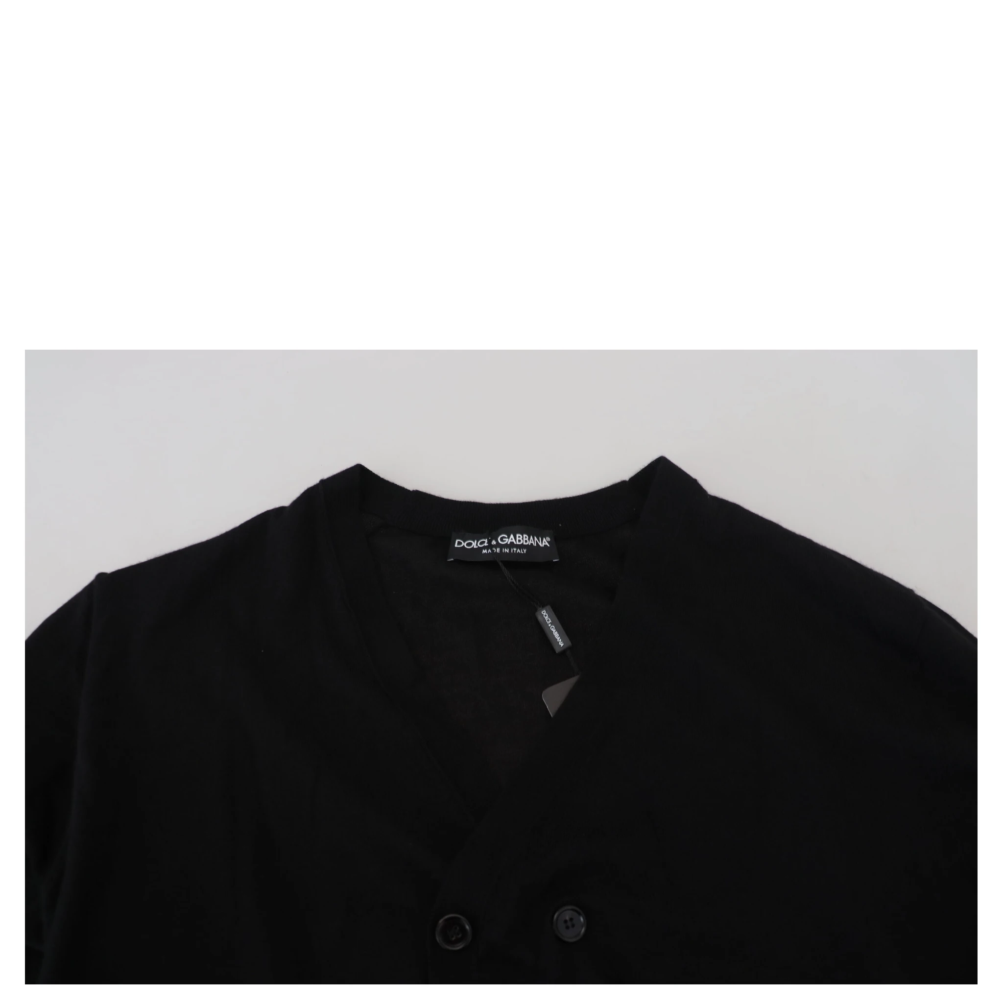 Black Cashmere Button Down Cardigan Sweater