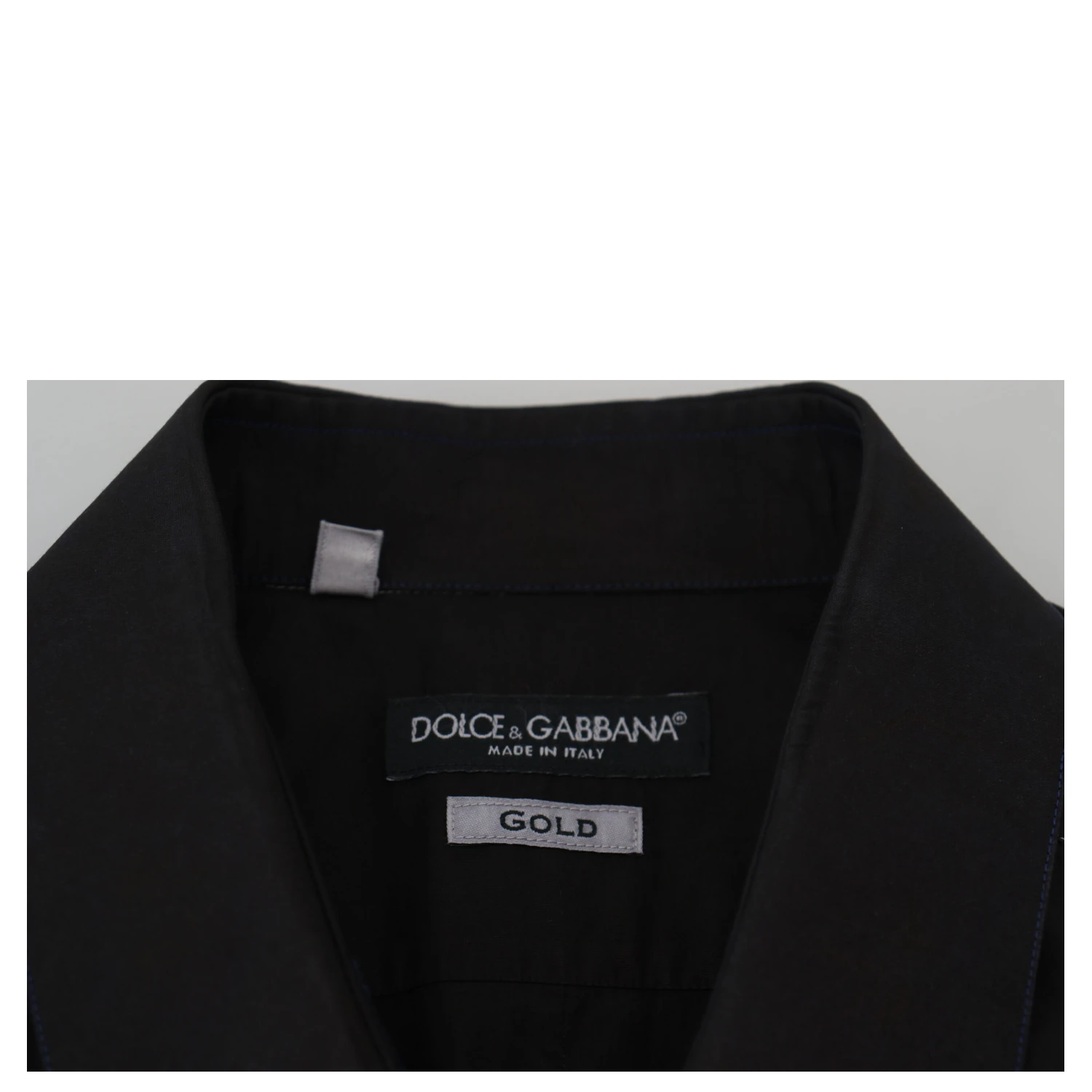 Black Cotton Collared Long Sleeve GOLD Shirt