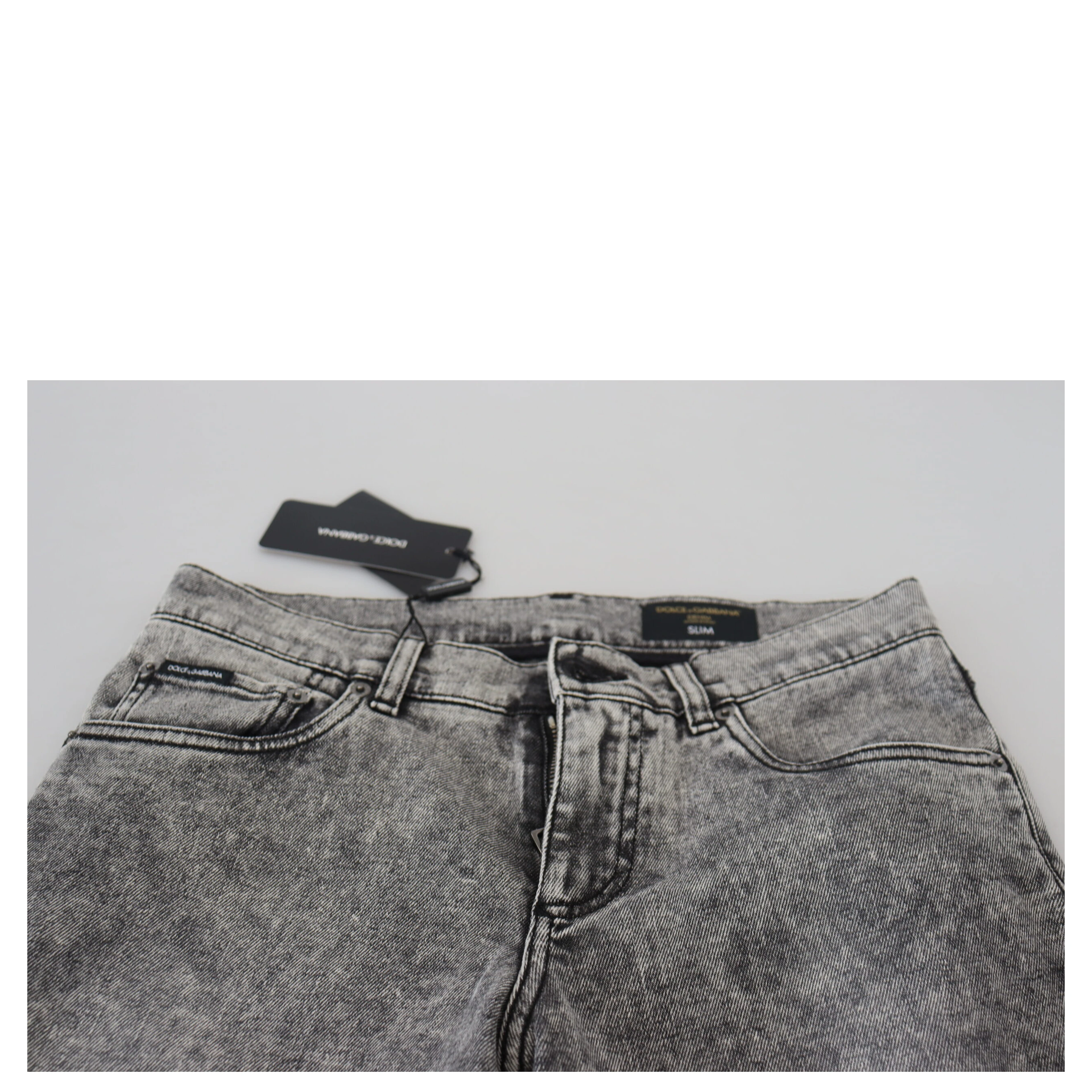Grey Washed Cotton Slim Fit Men Denim Jeans