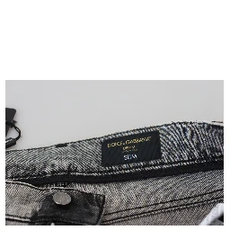 Grey Washed Cotton Slim Fit Men Denim Jeans