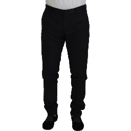 Black Wool Chino Dress Formal Pants