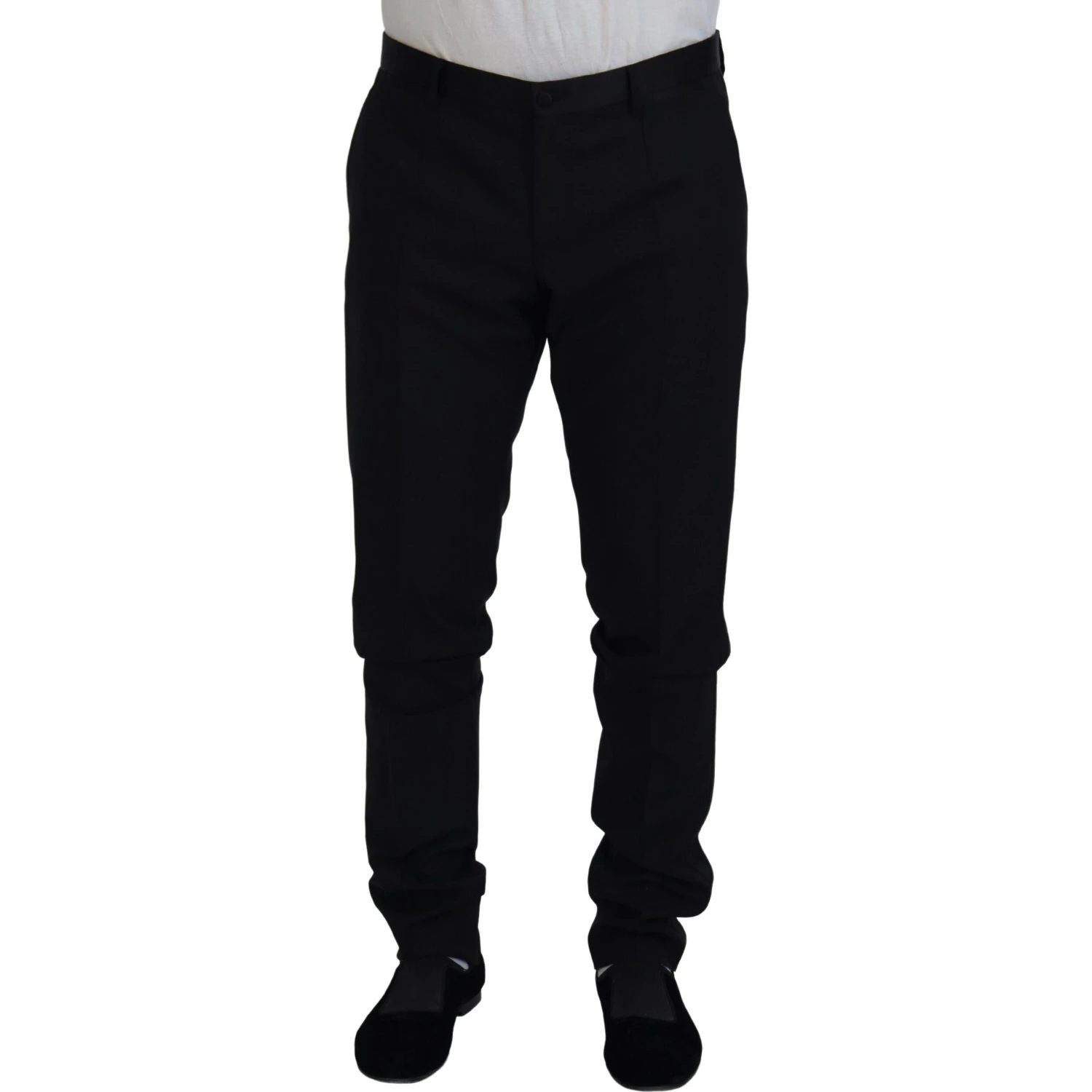 Black Wool Chino Dress Formal Pants