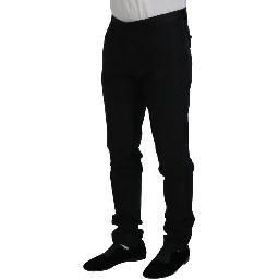 Black Wool Chino Dress Formal Pants