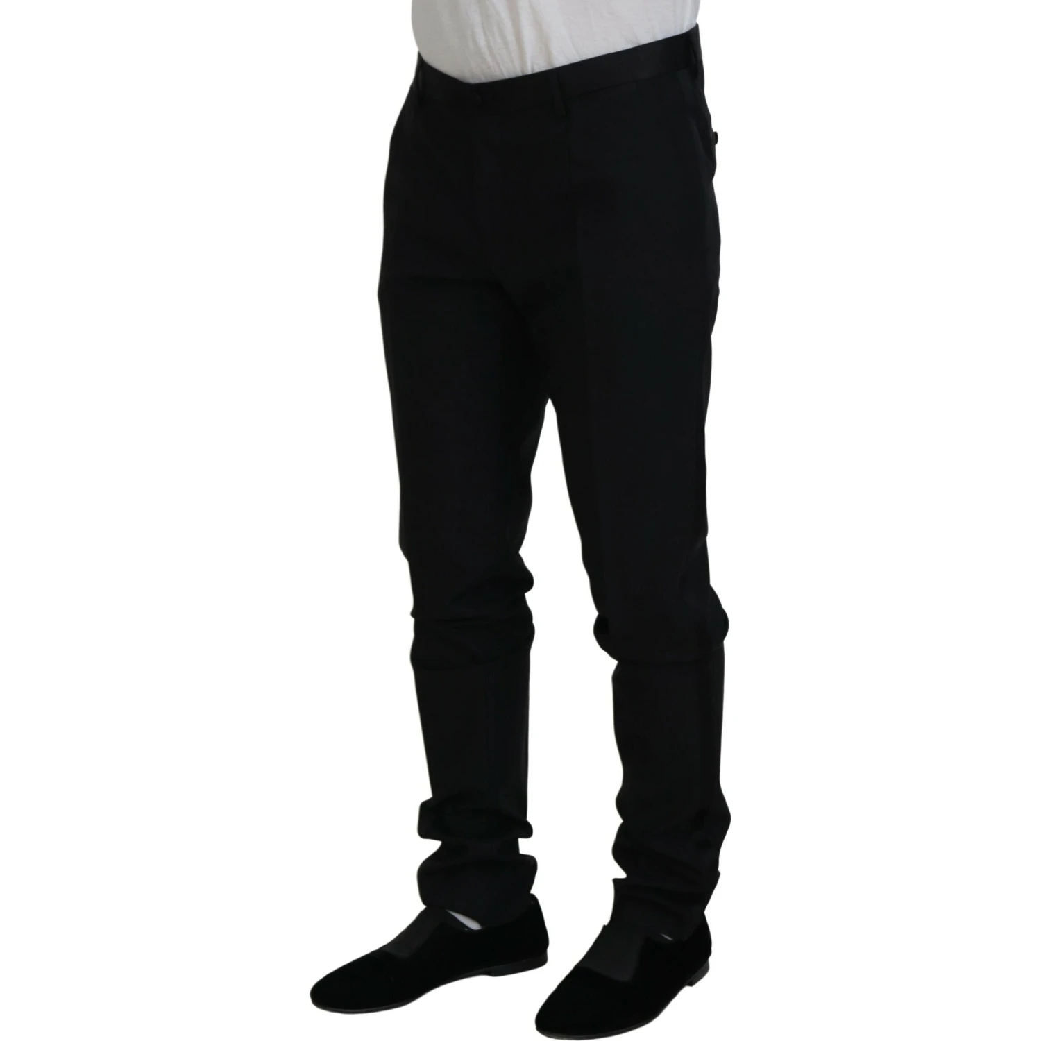 Black Wool Chino Dress Formal Pants