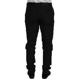Black Wool Chino Dress Formal Pants