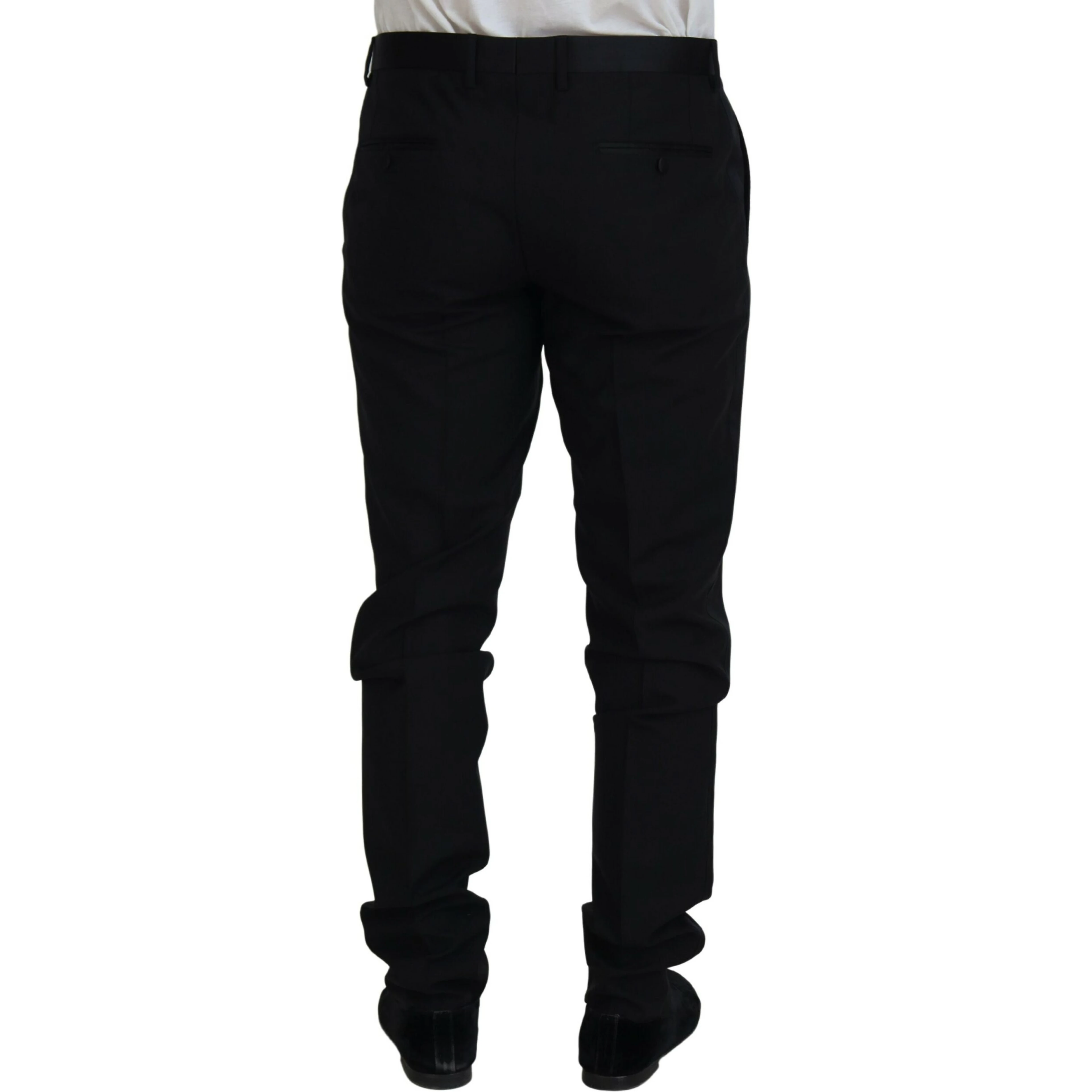 Black Wool Chino Dress Formal Pants