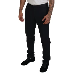 Black Wool Chino Dress Formal Pants