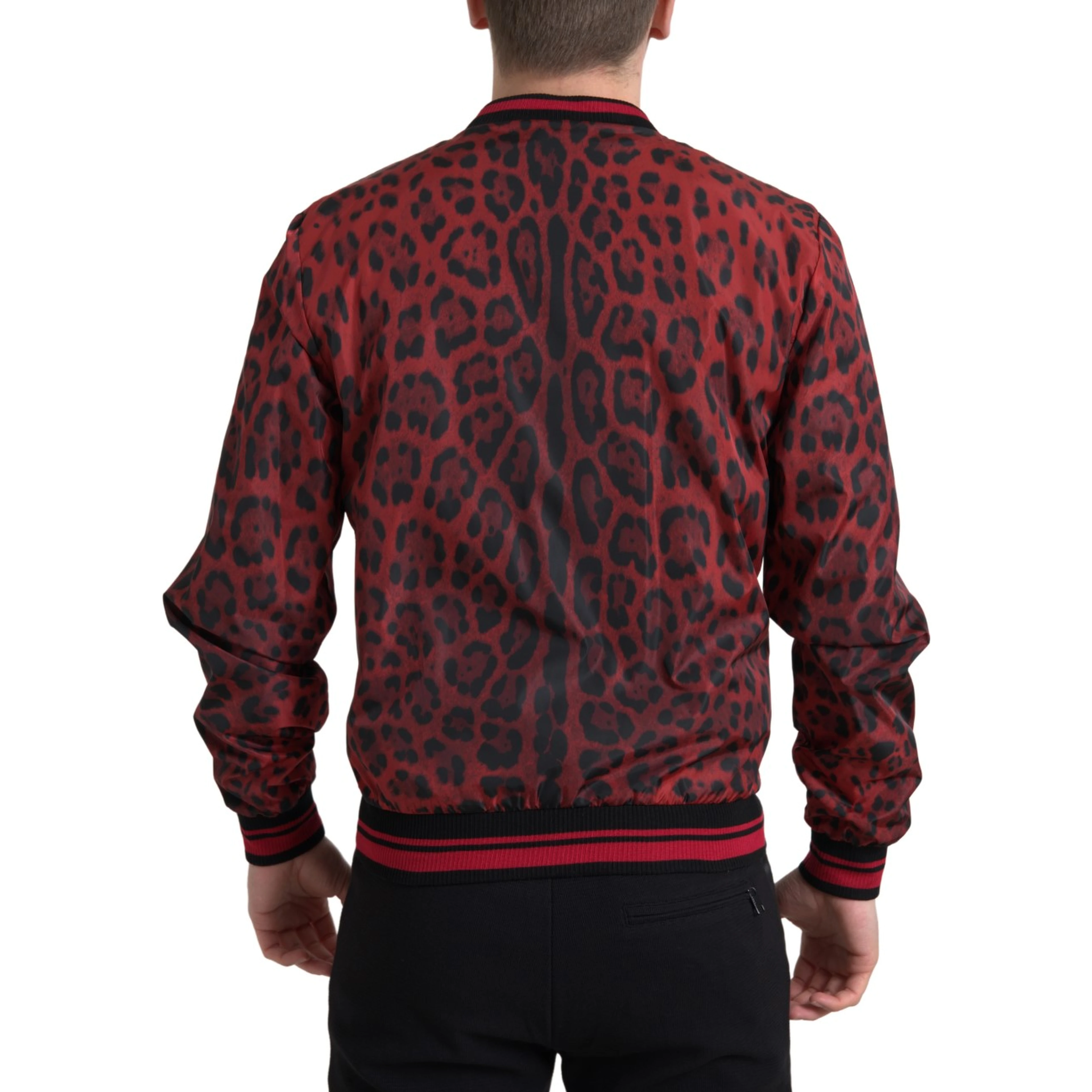 Red Leopard Bomber Short Coat Jacket