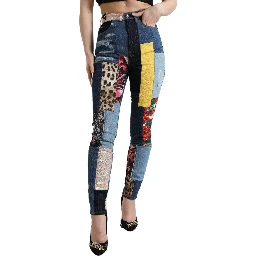 Multicolor Patchwork GRACE Skinny Denim Jeans