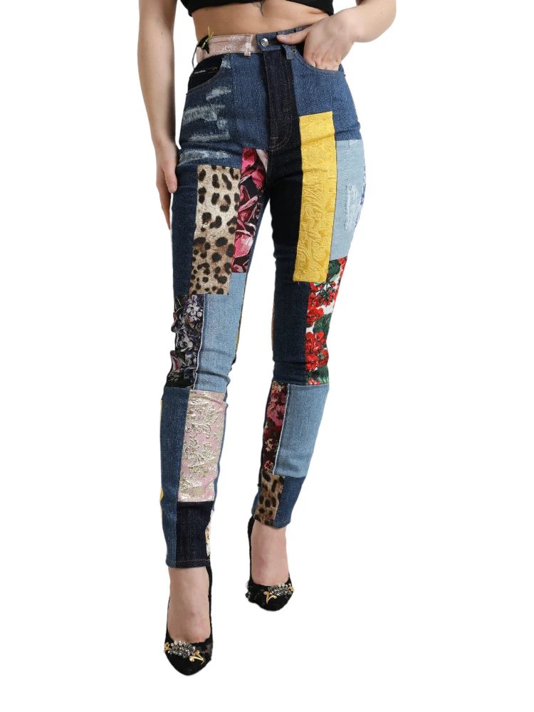 Multicolor Patchwork GRACE Skinny Denim Jeans