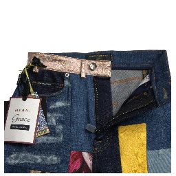 Multicolor Patchwork GRACE Skinny Denim Jeans