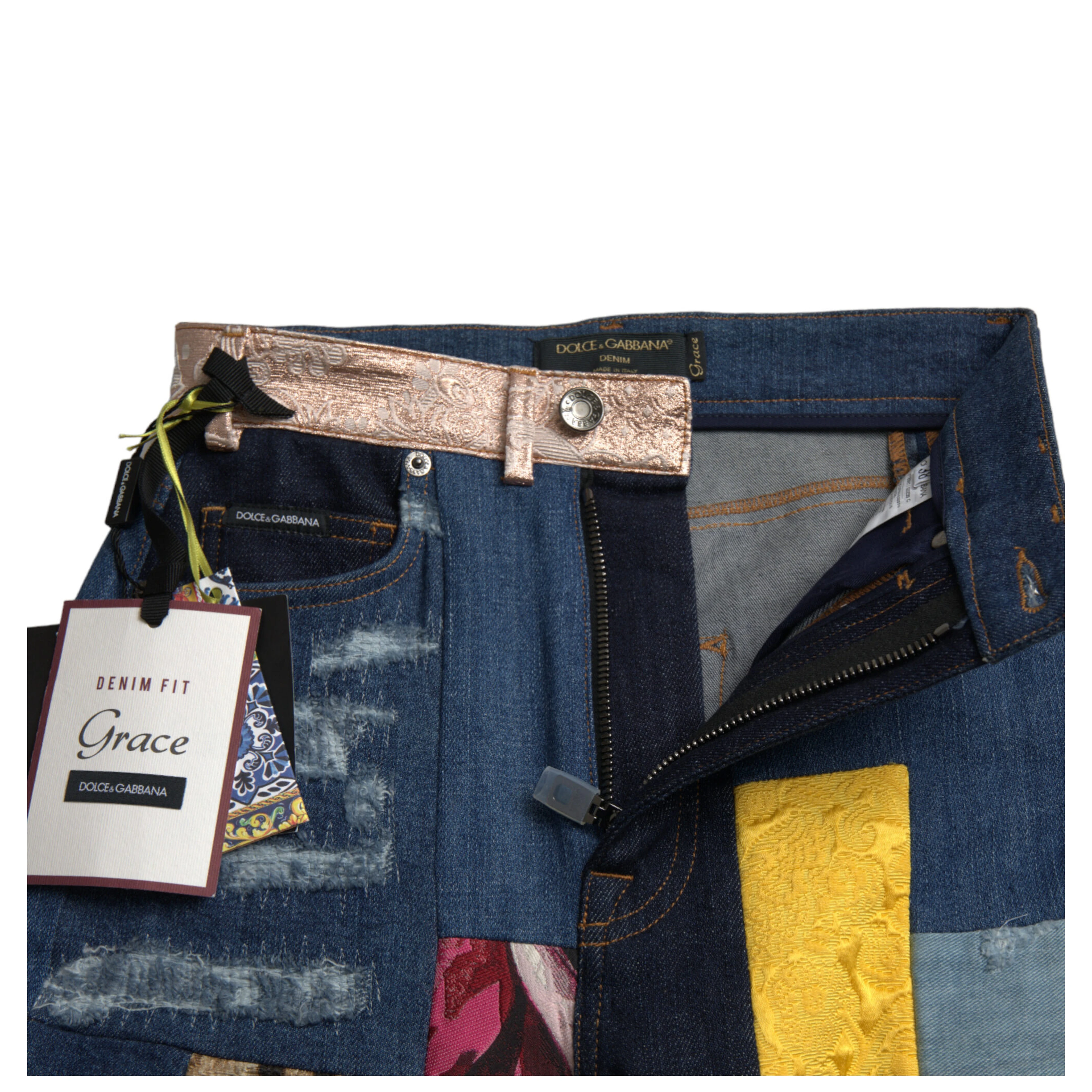 Multicolor Patchwork GRACE Skinny Denim Jeans