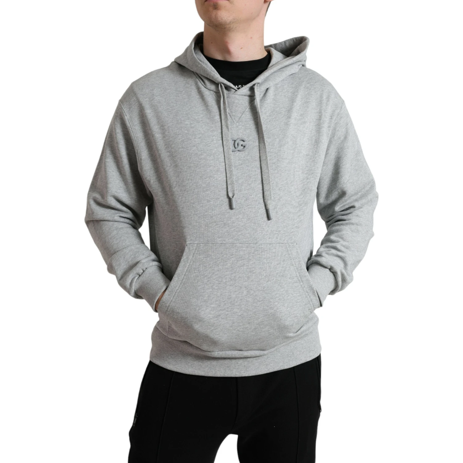 Gray Cotton Logo Hooded Sweatshirt Sweater
