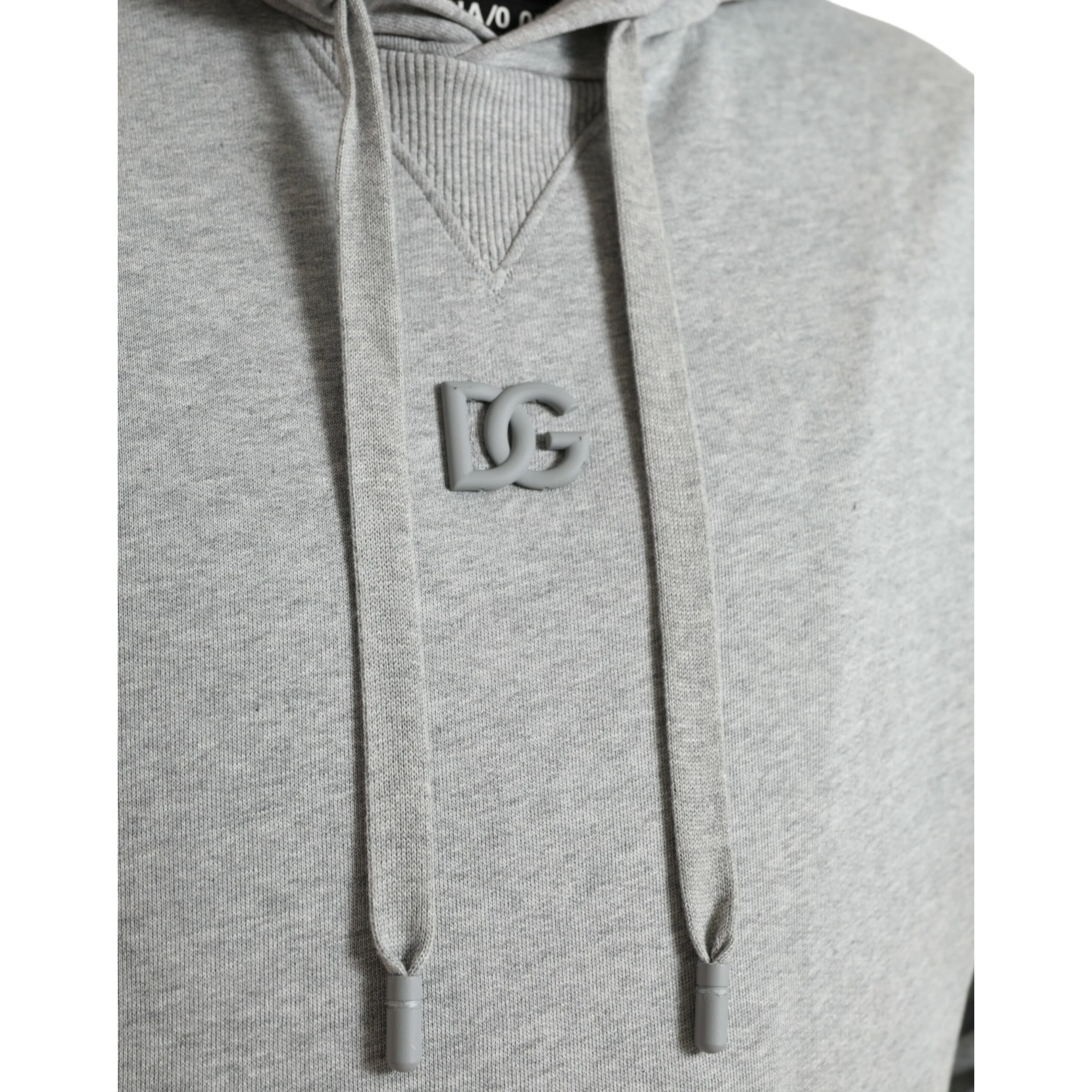 Gray Cotton Logo Hooded Sweatshirt Sweater