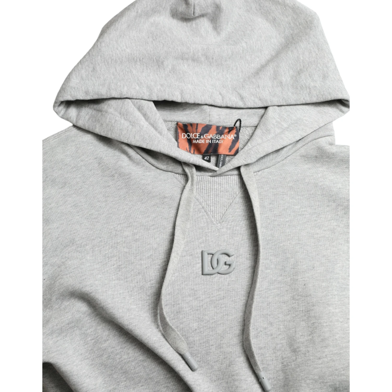 Gray Cotton Logo Hooded Sweatshirt Sweater