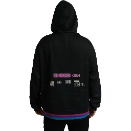Black Logo Print Hooded Sweatshirt Sweater