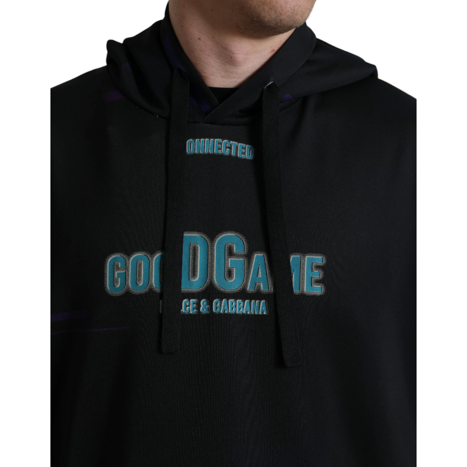 Black Logo Print Hooded Sweatshirt Sweater