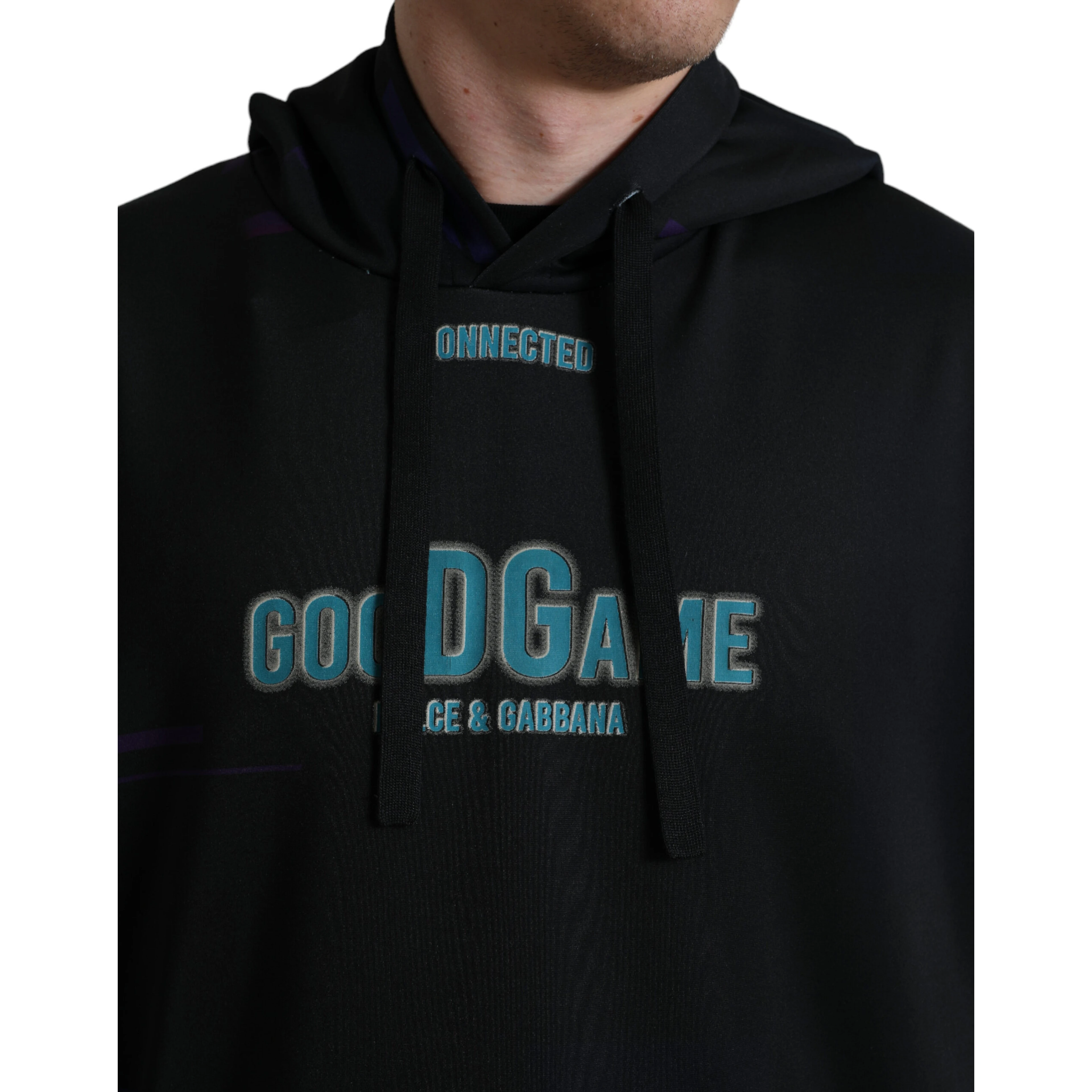 Black Logo Print Hooded Sweatshirt Sweater