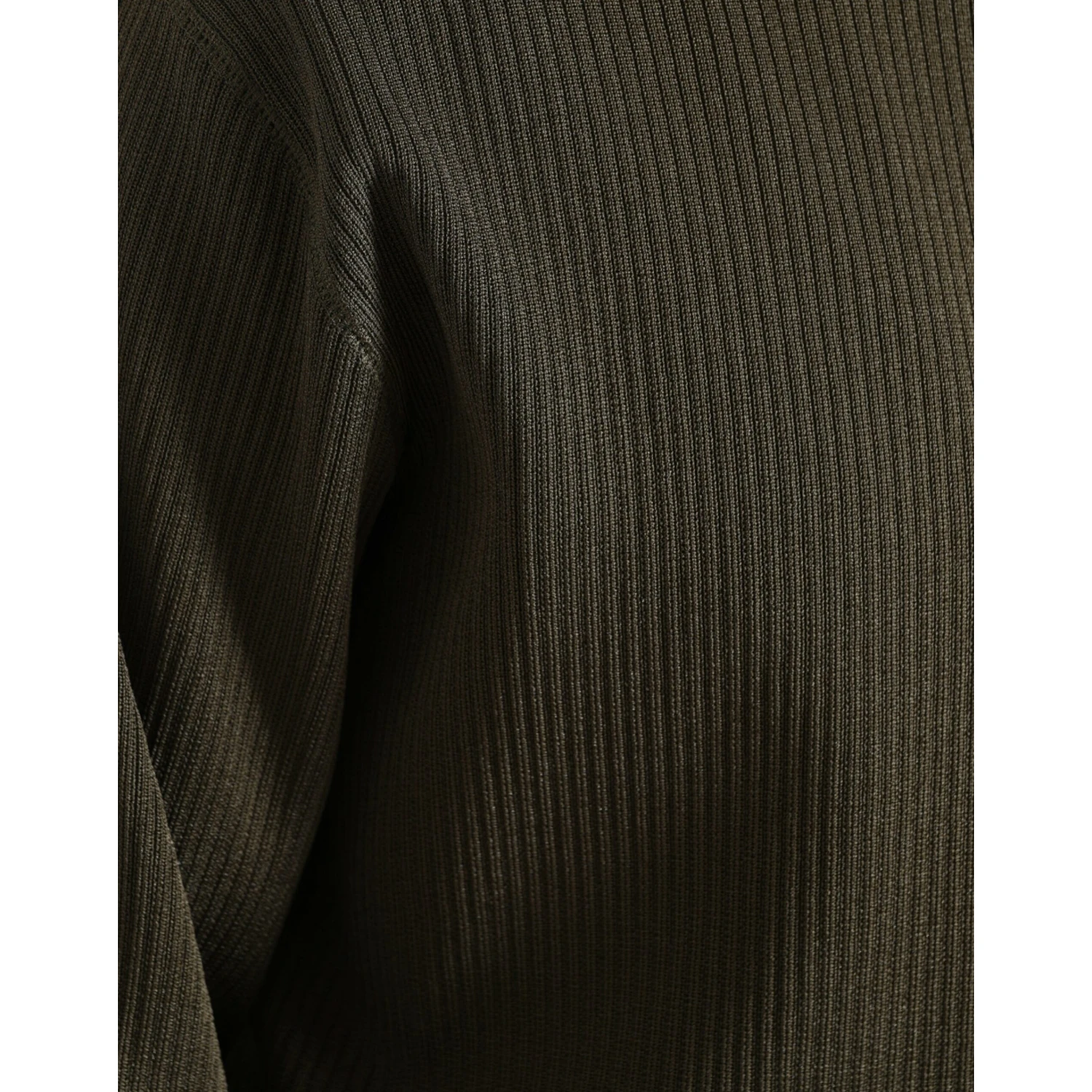 Green Viscose Crew Neck Men Pullover Sweater