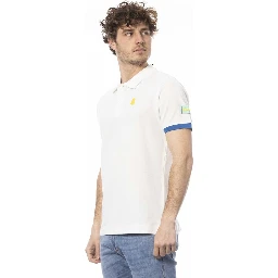 قميص بولو قطني أبيض