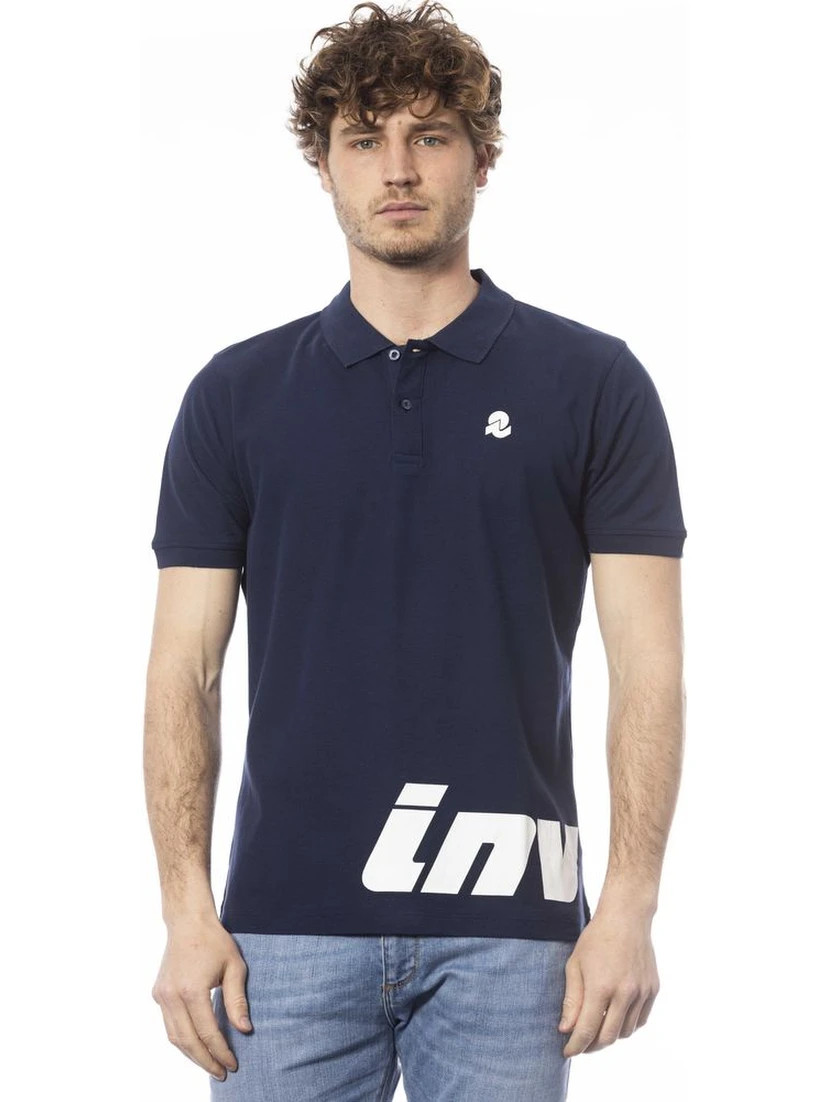 Blue Cotton Polo Shirt