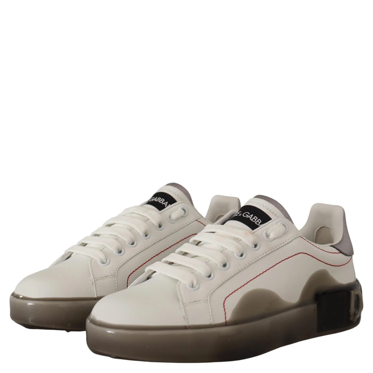 White Leather Shoes Womens Logo Portofino Sneakers