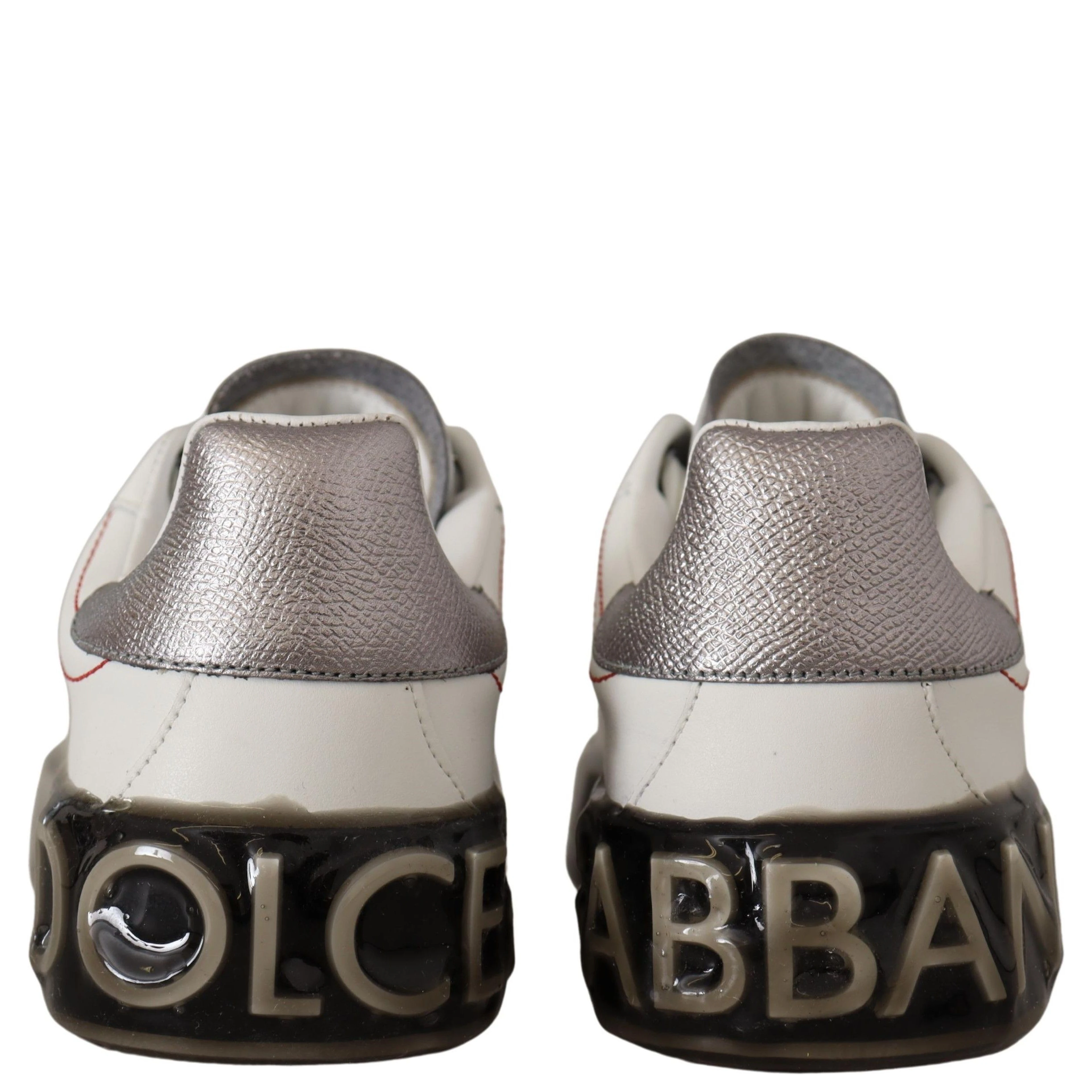 White Leather Shoes Womens Logo Portofino Sneakers