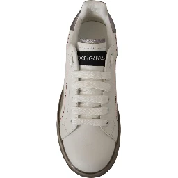 White Leather Shoes Womens Logo Portofino Sneakers