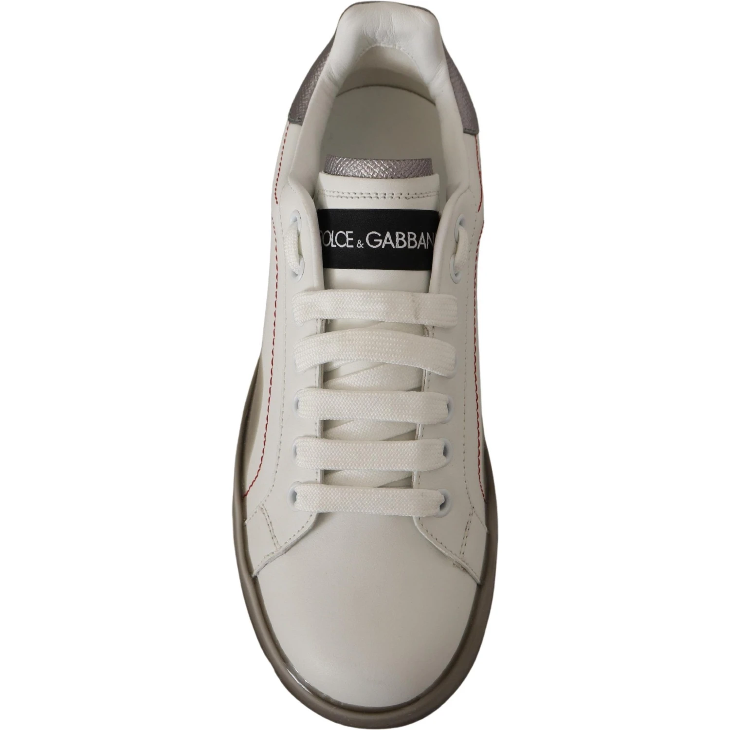 White Leather Shoes Womens Logo Portofino Sneakers