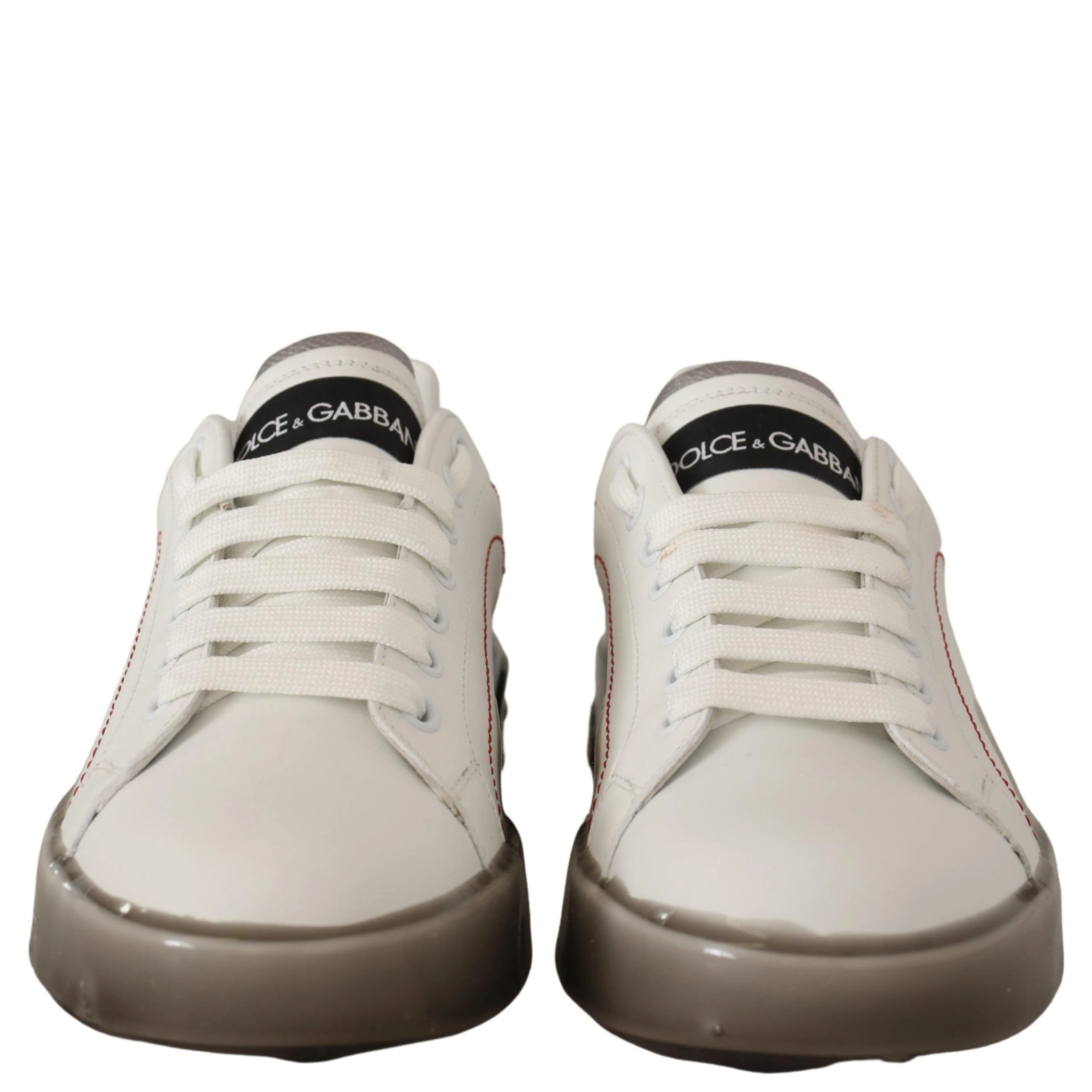 White Leather Shoes Womens Logo Portofino Sneakers