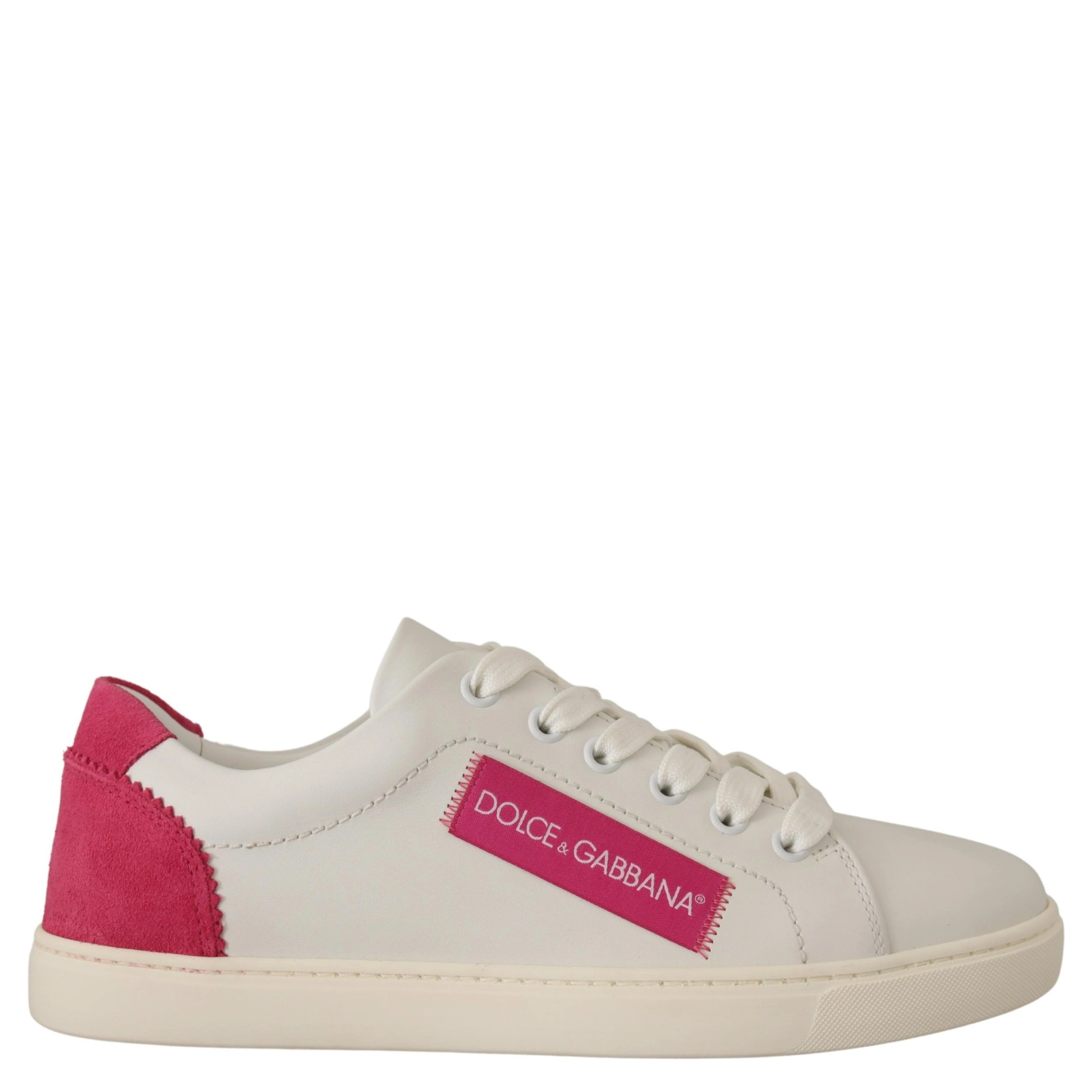 White Pink Leather Low Top Sneakers Womens Shoes