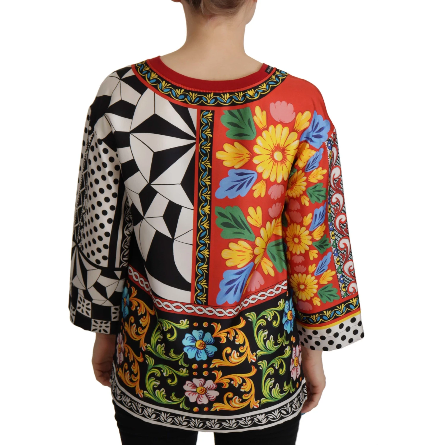 Multicolor Printed Baroque Loose Long Sleeve