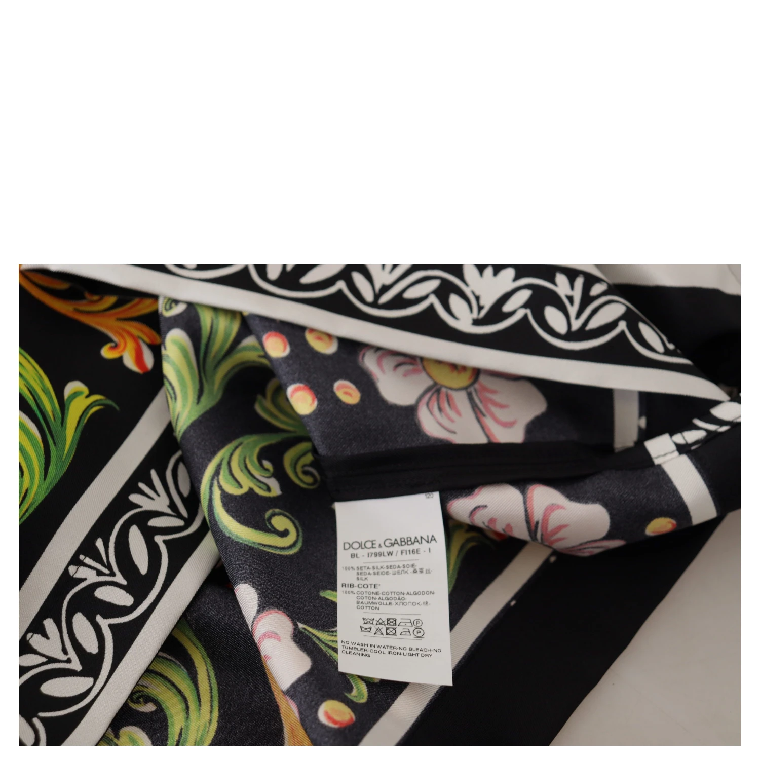 Multicolor Printed Baroque Loose Long Sleeve