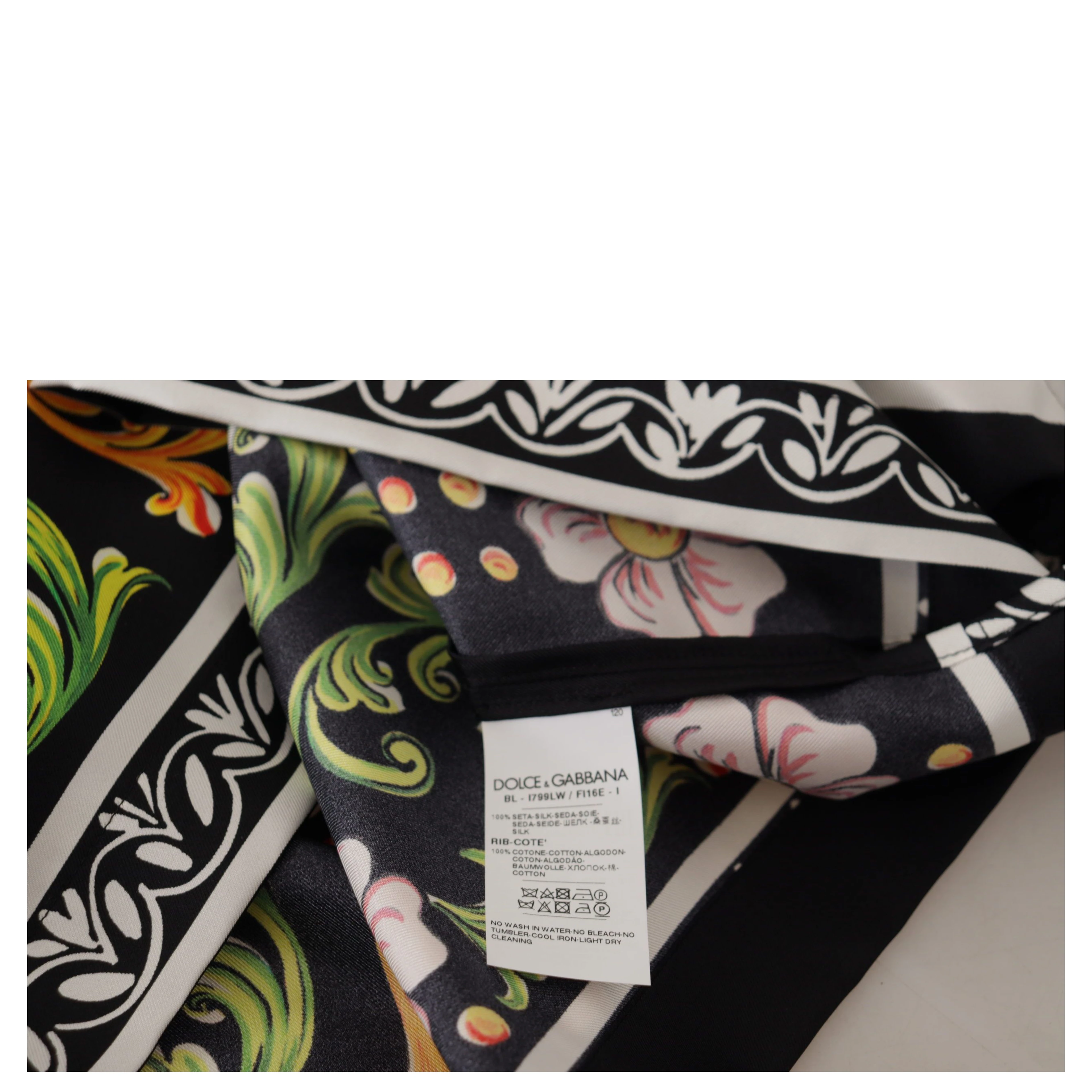 Multicolor Printed Baroque Loose Long Sleeve