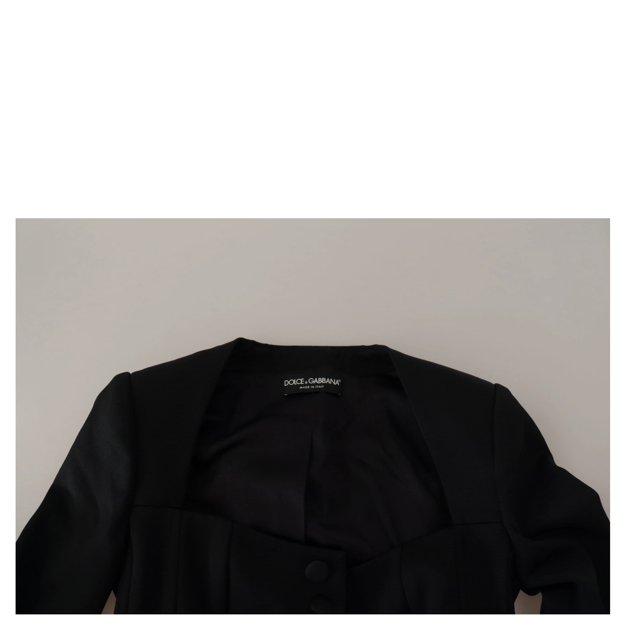 Black Slim Fit Long Sleeves Snap Jacket