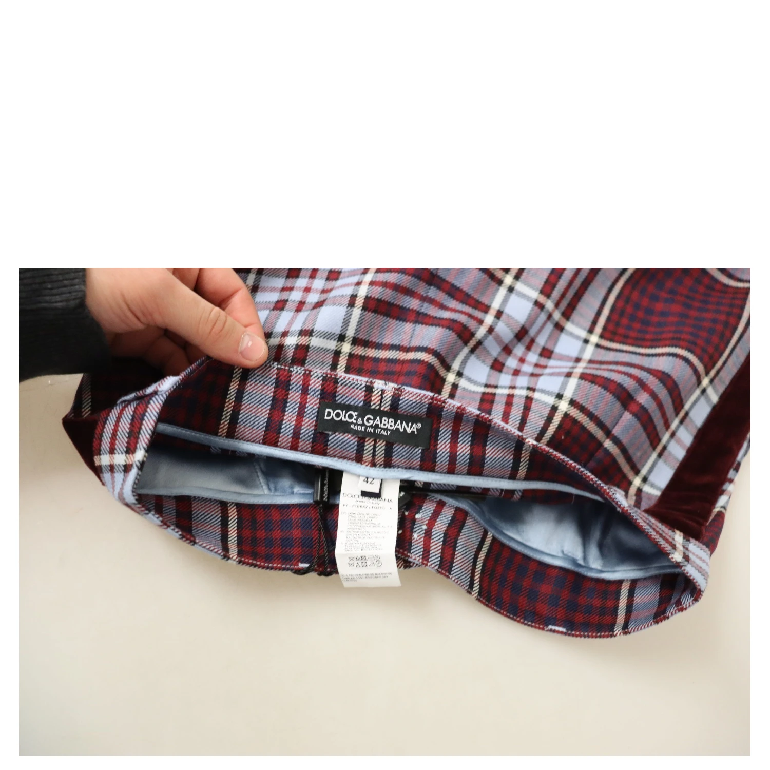Gray Checked High Waist Cropped Trouser Pants