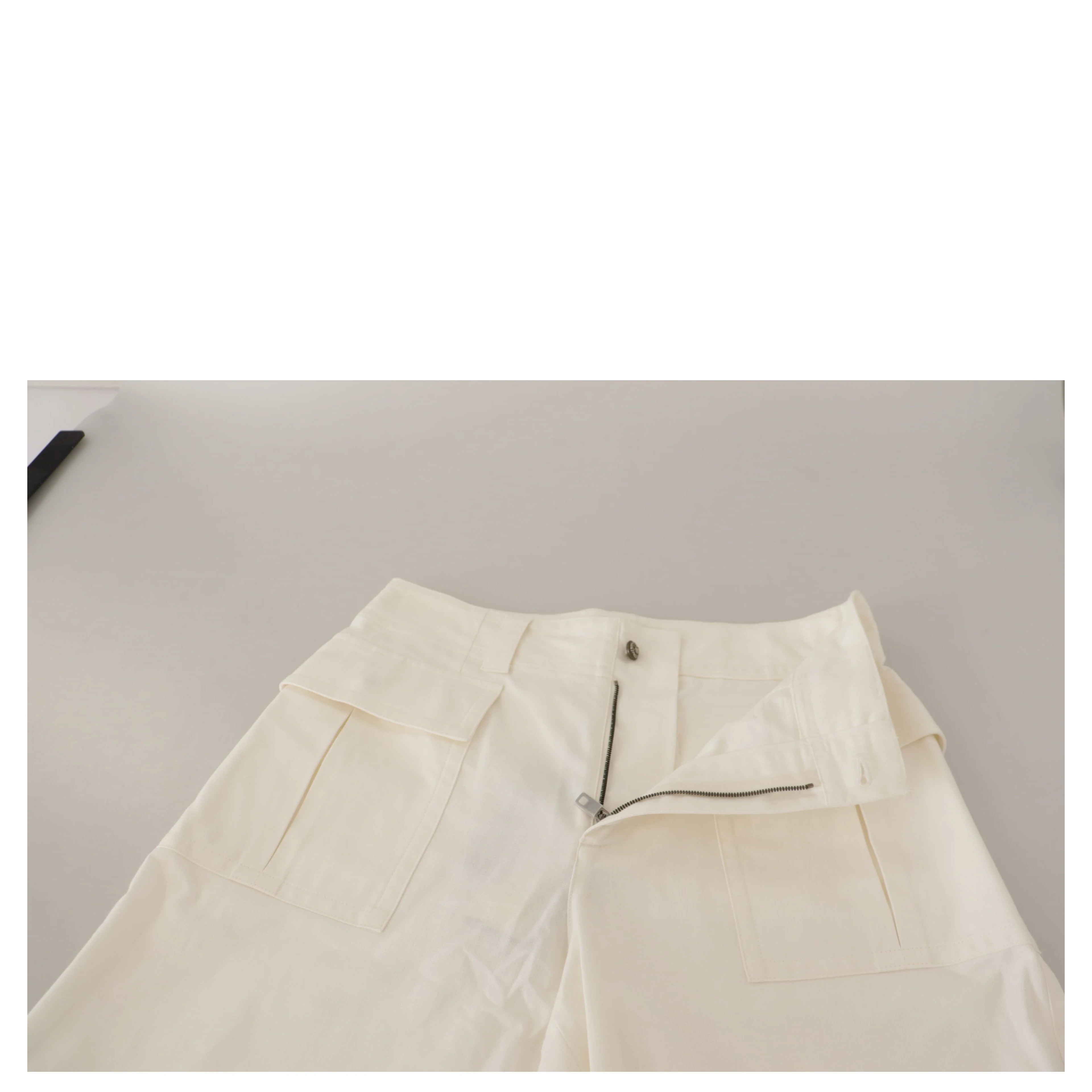White High Waist Tapered Women Cotton Pants