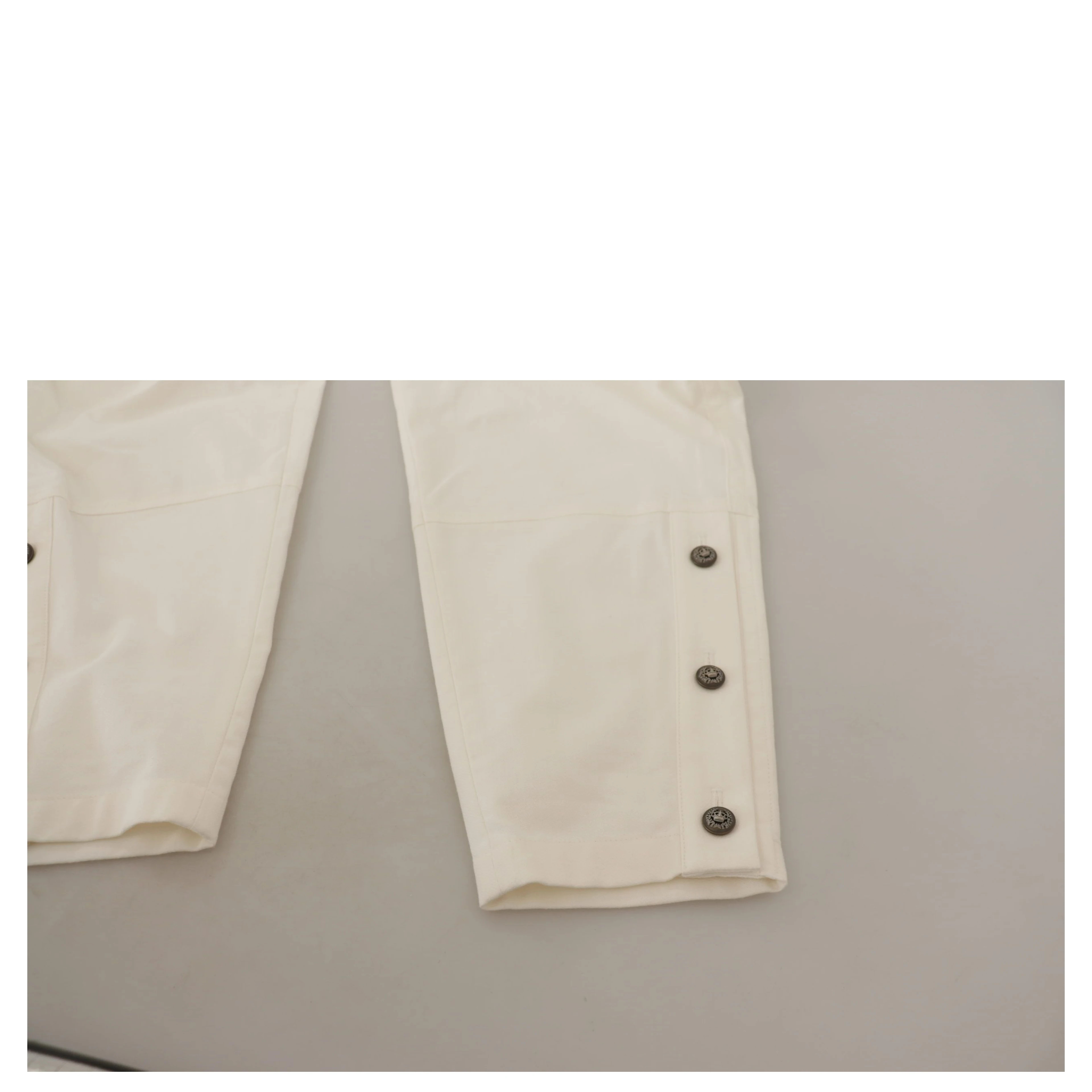 White High Waist Tapered Women Cotton Pants