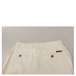 White High Waist Tapered Women Cotton Pants
