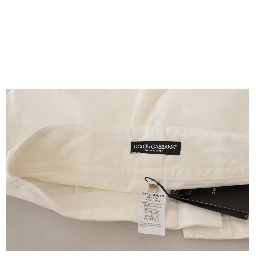 White High Waist Tapered Women Cotton Pants