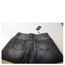 Black Washed Tattered High Waist Denim Jeans